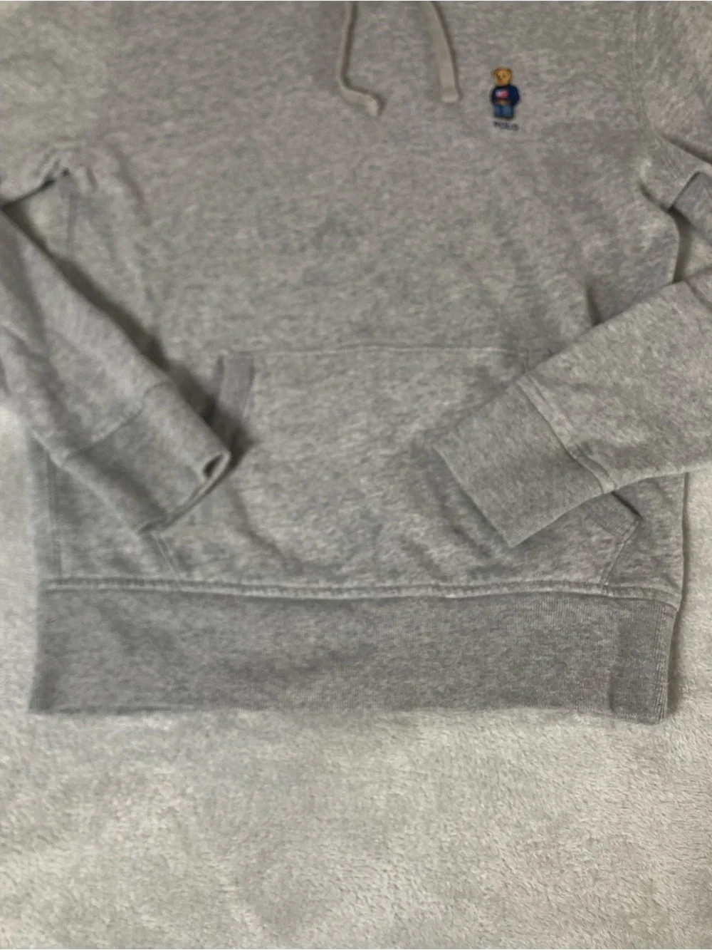 Polo Ralph Lauren Polo Bear USA Hoodie Grey Jersey Graphic Mens S/P urban Style